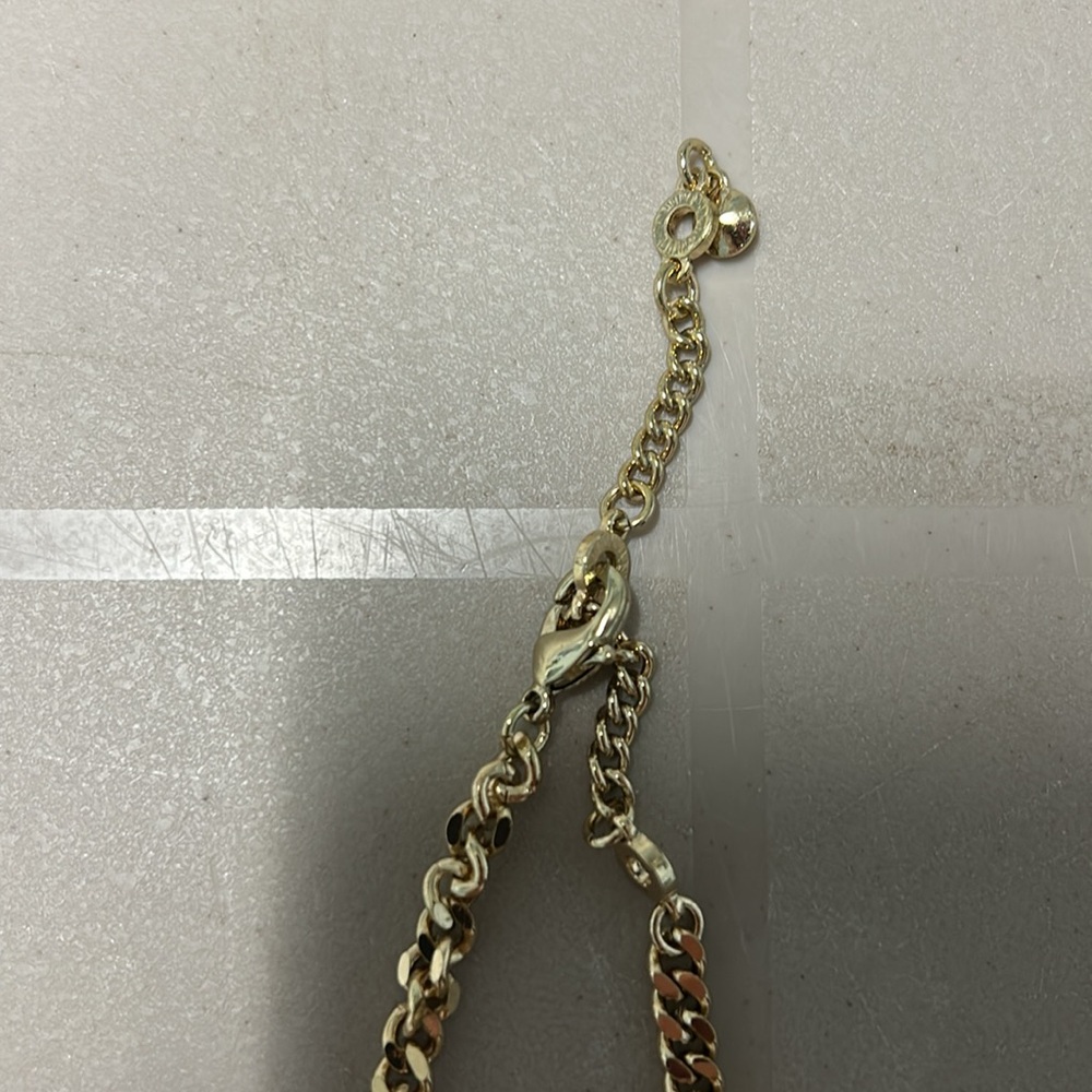 NEW DON LASK Gold tone Bib Fan Necklace - Picture 3 of 6